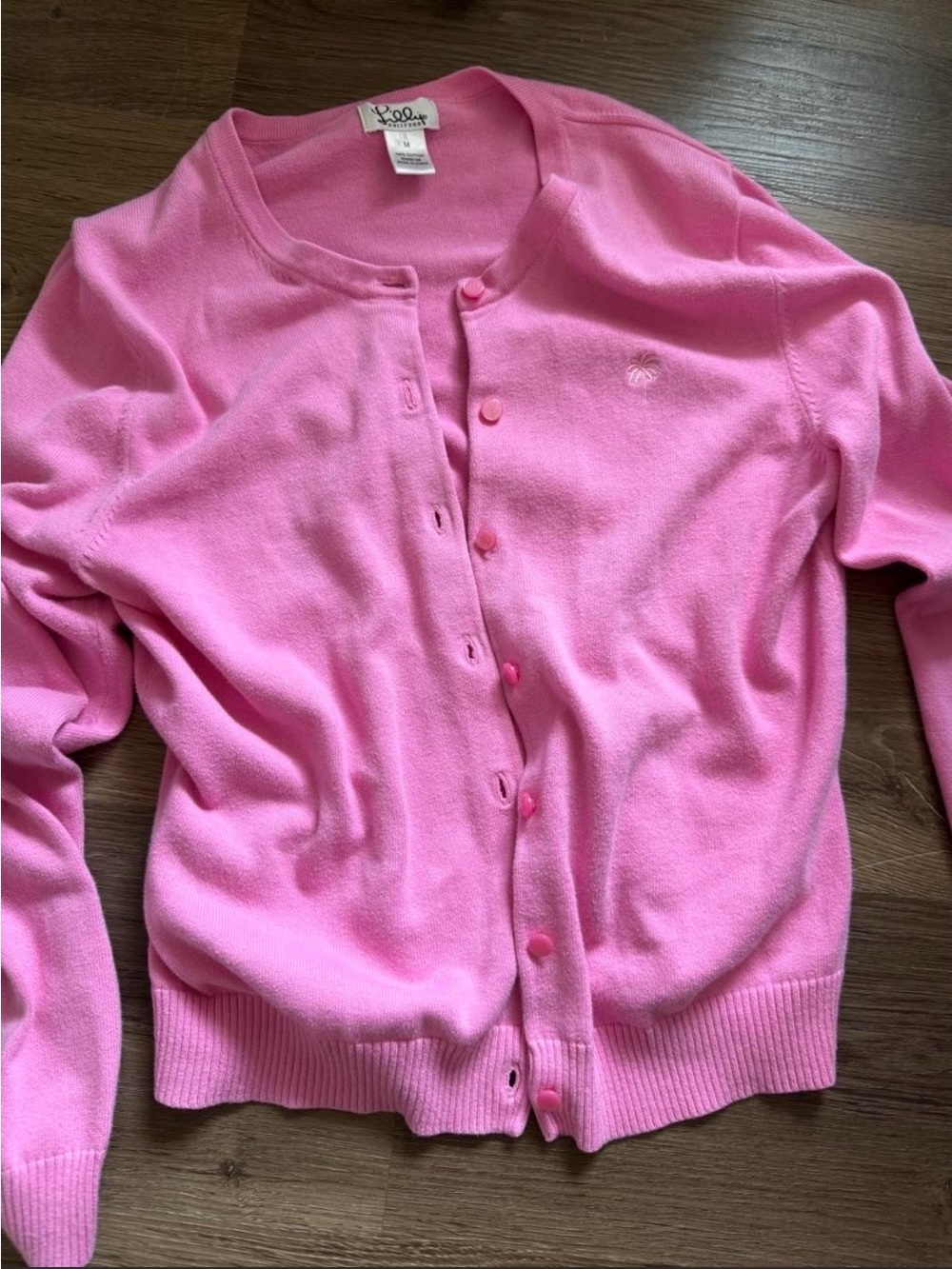 Lilly Pulitzer Bubblegum Pink Button-Front Crewneck Cardigan